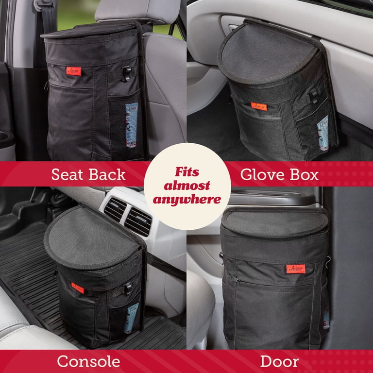 Lusso Gear Spill-Proof Car Trash Can (2-Pack, 2.5 Gal) - Hanging Leak-Proof Garbage Bin For Truck, SUV, Car
