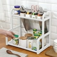 thumbnail image 5 of Merryso 2-Tier Plastic Kitchen Storage Rack - Condiment & Knife Organizer, Space-Saving, Detachable for Easy Cleaning, 5 of 6