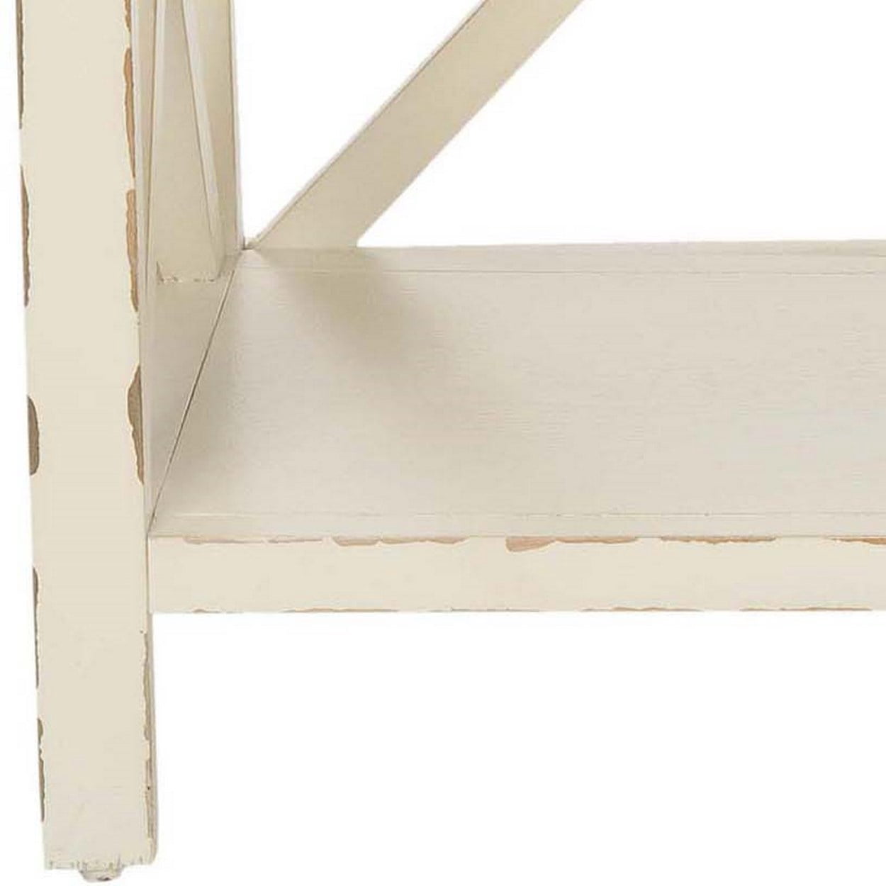 SAFAVIEH Liam Duo X-Back 2 Tier Open Bookcase, Vintage Cream