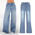 thumbnail image 3 of Jeans Boot Cut pour Femmes Taille Haute Jeans Jambe Large Décontracté Ample, 3 of 4