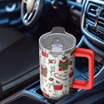 thumbnail image 5 of 30oz Christmas Tumbler with Lid and Straw, Stainless Steel Cup with Handle Plaid Travel Mug, Christmas Presents, 5 of 5