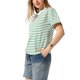 thumbnail image 4 of Camisetas de mujer INSPIRE CHIC de rayas, de manga corta, cuello redondo, tops casuales, M Verde, 4 of 6