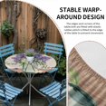 thumbnail image 5 of Purple Lavender Fitted Tablecloth with Elastic Edged, Round Table Cloth for Dining Table, Spring Floral Daisy Butterfly Leaves Beige Waterproof Oil Proof Table Cover for Indoor Outdoor 45"-54", 5 of 8
