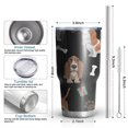thumbnail image 6 of 30oz Basset Hounds with Bones and Presents Tumblers Stainless Steel Tumbler with Lid and Straw,Vacuum Insulated Double Wall Travel Tumbler Cups Mug with Cleaning Brush for Coffee,Tea, 6 of 7