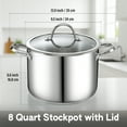 thumbnail image 5 of Cooks Standard Classic 8-Quart Stainless Steel Dutch Oven Casserole with Glass Lid,  Large Dutch Oven Casserole for Soup, Stew, Chili & Pasta, Compatible with All Stovetops, 5 of 6