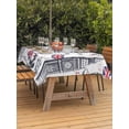 thumbnail image 4 of 52x70 Inch Outdoor Tablecloth with Umbrella Hole Zipper Rectangle Vintage London Rectangular Tablecloths Outside Waterproof Farmhouse Coffee Country Patio Table Cloth Cover for Picnic Party, 4 of 8