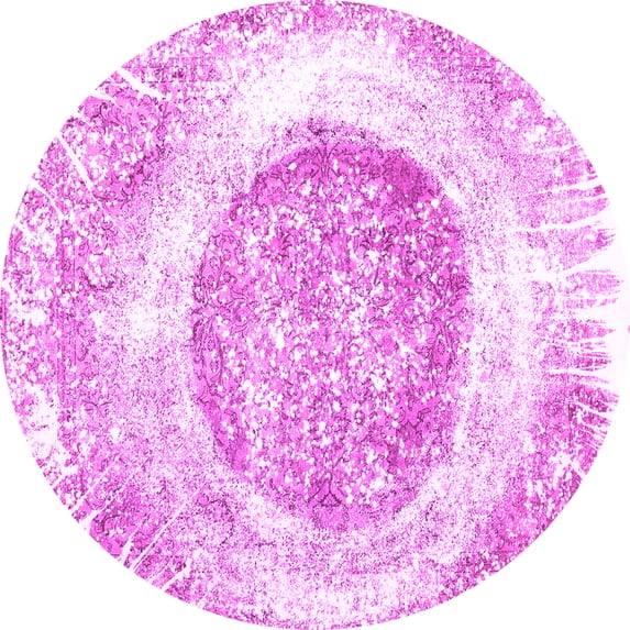 Ahgly Company Indoor Round Abstract Pink Contemporary Area Rugs, 5' Round