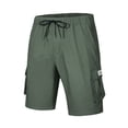 thumbnail image 4 of Mrzhqd Shorts Mens Casual Drawstring Plus Size Summer Shorts Multi Pockets Cargo Pants Army Green 4Xl, 4 of 5