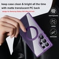 thumbnail image 4 of For Samsung Galaxy S24 Ultra Case, Matte Clear PC Back, Support MagSafe Accessories, Built-in Magnetic Rotatable Ring Kickstand, Magnetic Slim Stand Phone Case 6.8 Inch 5G 2024,Black, 4 of 7