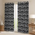 thumbnail image 2 of Feelyou Black Damask Curtains Pack of 2 (42x84 Each), Boho Gothic Skull Curtains Blackout, 2 of 6