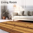 thumbnail image 2 of ODIKA 6'x9' Machine Washable Non-Slip Area Rug, Rustic Farmhouse Barn Wood Plank Style Floor Brown High Traffic Rug with Pad, Brown, 613916, 2 of 8