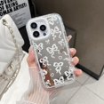 thumbnail image 3 of Compatible with iPhone 15 Pro Case Cute Love Heart Bow Plating Mirror for Women Girls.Soft TPU Anti-Bump Protective Cover  for iPhone 15 Pro Case, 3 of 9