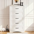 thumbnail image 2 of Bedroom Furniture Sets, Asofer White Room Set Includes Queen Bed Frame, 5-Drawer Dresser & 6-Drawer Dresser with Metal Handle, 2 of 11