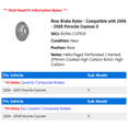thumbnail image 2 of Rear Brake Rotor - Compatible with 2006 - 2008 Porsche Cayman S 2007, 2 of 2