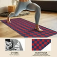 thumbnail image 4 of Red Blue Checkered Pattern Hot Yoga Mat Towel Non Slip for Hot Yoga - Quick-Drying Yoga Mat Cover with 4 Corner Pockets with Travel Bag - Hot Yoga Towel Non Slip Grip Moisture Wicking Sweat 70"x26", 4 of 6