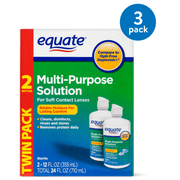 (3 pack) (3 Pack) Equate Sterile Multi-Purpose Contact Solution , 12 Oz, 2 Pk