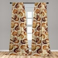 thumbnail image 2 of Rustic Window Curtains, Watercolor Style Repetitive Abstract Circular Pattern Illustration, Lightweight Decor 2-Panel Set with Rod Pocket, Pair of - 28"x95", Dark Orange and Seal Brown, by Ambesonne, 2 of 3