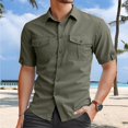 thumbnail image 2 of Men's Short Sleeve Button Up Shirts Breathable Comfortable Casual Formal Wear Versatile Stylish Lightweight Summer Mens Summer Lightweight Pullover Tee Shirts, 2 of 4