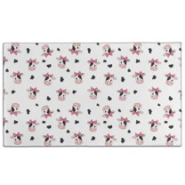 White Cow Black Spot Bow Pattern Door Rugs,Washable Non Slip Door Mats Indoor,Decorative Door Mats,Entry Mat Indoor for Entrance,Bedroom,Kitchen,Bathroom,17"x30"