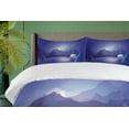 thumbnail image 4 of Ambesonne Winter Duvet Cover Sets, Snowy Mountains and House, 2-Queen, Dark Violet Ceil Blue, 4 of 7