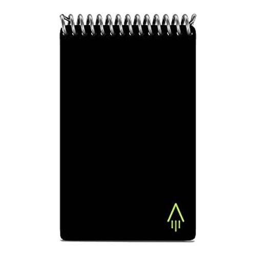 Cuad. intelig. Rocketbook - Cuad. ecol. rej. punteada, 1 Pilot Frixion y paño microfibra - Cub. negra Inf., tamaño mini (3.5" x 5.5")