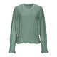 thumbnail image 3 of Ailaofu Womens Tops V Dressy Casual Neck Long Sleeve Shirts Buttons Business Casual Tops, 3 of 6