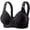 Black, variant on Women's Front Closure Bras for Senior Comfort Wireless Plus Size Full Coverage Everyday Lightweight Non Padded Underwire, Size 46