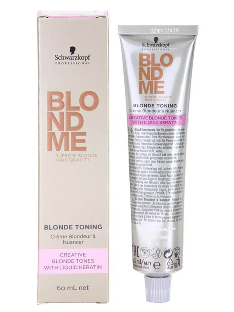 Schwarzkopf BlondMe Blonde Toning Toner With Liquid Keratin T-Strawberry 60...