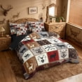 thumbnail image 2 of meiyoeat Wild Animal Deer 7-Piece King Bedding,For Men,Retro Farmhouse Camouflage Hunting King Bed in a Bag For Kids,Black Reversible, 2 of 7