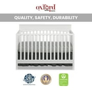 Oxford Baby Harper 4-in-1 Convertible Crib, Snow White, GREENGUARD Gold Certified, Wooden Crib