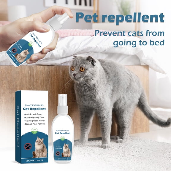 t Deterrent Spray, Natural Bitter Cat Training Aid For Furniture Sofas Rugs Curtains, Indoor Outdoor Cat Repellent - 100Ml