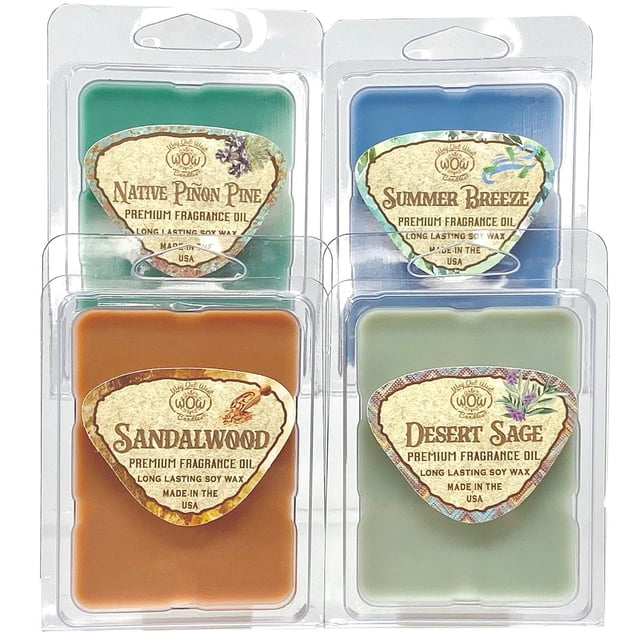 Cera derretida aromática Wax Melts Way Out West Candles, paquete de 4