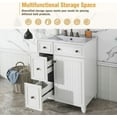 thumbnail image 5 of 24-Inch Bathroom Vanity Cabinet with Ceramic Sink, 2 Drawers, 1 Door, White, 5 of 8