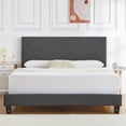 thumbnail image 5 of Lumiparty Full Size Bed Frame with Upholstered Geometric Headboard, Heavy-Duty Platform Bed, No Box Spring Needed, Dark Grey, 5 of 7