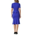 thumbnail image 3 of INSPIRE CHIC Peplum Blouse Skirt Set for Women's Business Outfit Square Neck Short Sleeve Top Fishtail Bodycon Skirt XS Royal Blue, 3 of 6
