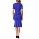 thumbnail image 3 of Conjunto de blusa peplum y falda INSPIRE CHIC para atuendo de negocios de mujer, top de cuello cuadrado, manga corta, falda ajustada de cola de pez, XL azul real, 3 of 6