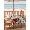 thumbnail image 2 of Outdoor Tablecloth with Umbrella Hole for Patio/Picnic/Party/Camping, Japanese Style Waterproof Table Cloth Rectangle Table Cover Washable, Country Vintage Blossom Peony Birds (52"x 70"), 2 of 8