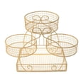 thumbnail image 4 of ZheElen Functional Iron Mesh Fruit Basket Premium Multipurpose Display Stand For Organizing Vegetables And Breads Snacks Cupcake Gold 30x20x31cm, 4 of 6
