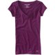 thumbnail image 1 of Aeropostale - Camiseta básica con cuello en V para mujer, color morado, grande, 1 of 1