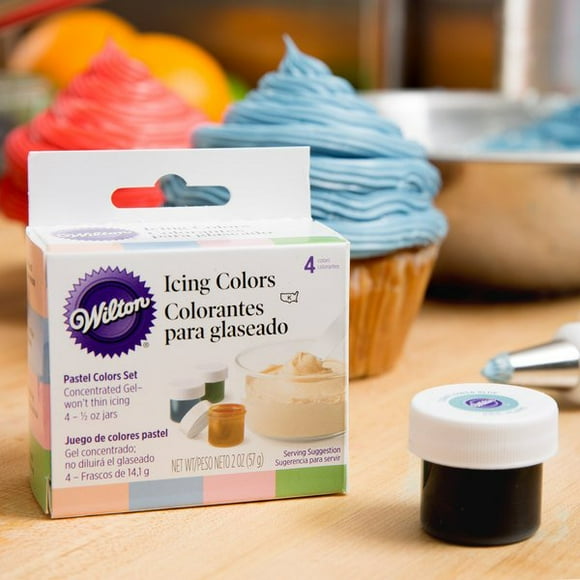 Wilton 191007582 Pastel Gel Food Coloring .5oz bottles - 4/Pack