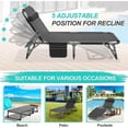 thumbnail image 5 of Cama plegable portátil Slsy para acampar con colchón y almohada de doble cara, tumbona plegable ajustable de 5 posiciones, ideal para piscina, playa, terraza y tomar el sol., 5 of 5