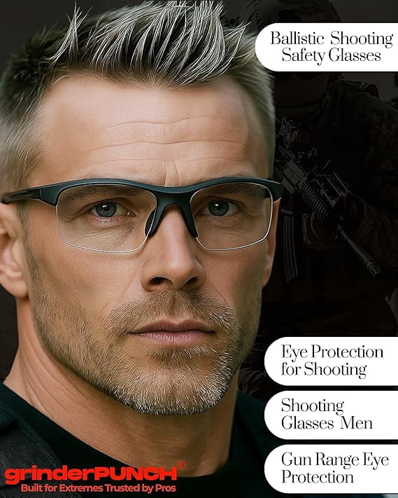 grinderPUNCH Tactical Shooting Glasses Military Grade Ballistic Impact Protection 100% UV Lenses ANSI Z87 Safety Glasses