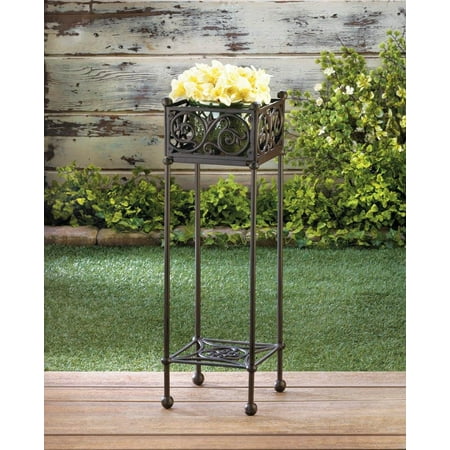 Modern Plant Stand, Cast Iron Square Outdoor Decorative Floor Plant ...