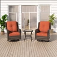 thumbnail image 3 of MeetLeisure 3 Piece Wicker Patio Furniture Set with Side Table, Outdoor Swivel Rocker Chairs with High Back, Deep Seating, Wide Armrest, Thick Cushions for Deck Porch, Orange, 3 of 10