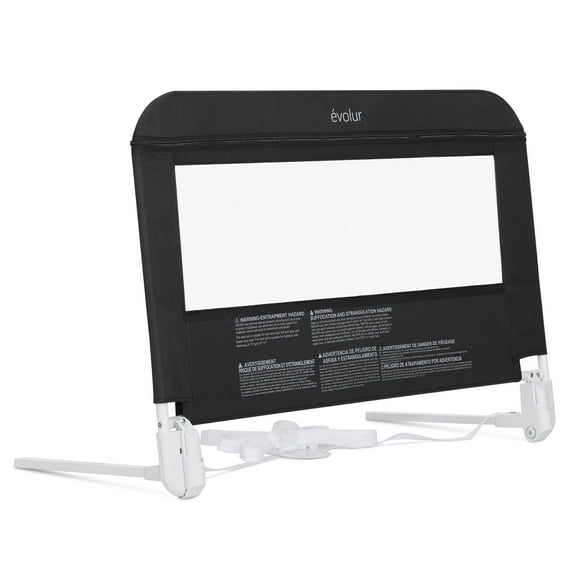 Evolur Snooze Shield Universal Swing-Down Guardrail, Black