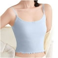 thumbnail image 6 of hotojiny Camisole Tops for Women Summer Crop Tank Top Cute Square Neck Spaghetti Strap Sleeveless Shirts with Built in Bra, 6 of 7