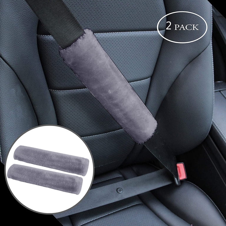 Jeiento 2-Pack Cow Print Car Seat Belt Covers - Soft Shoulder Pad For Adults & Kids, Adjustable, Black & White Animal Pattern