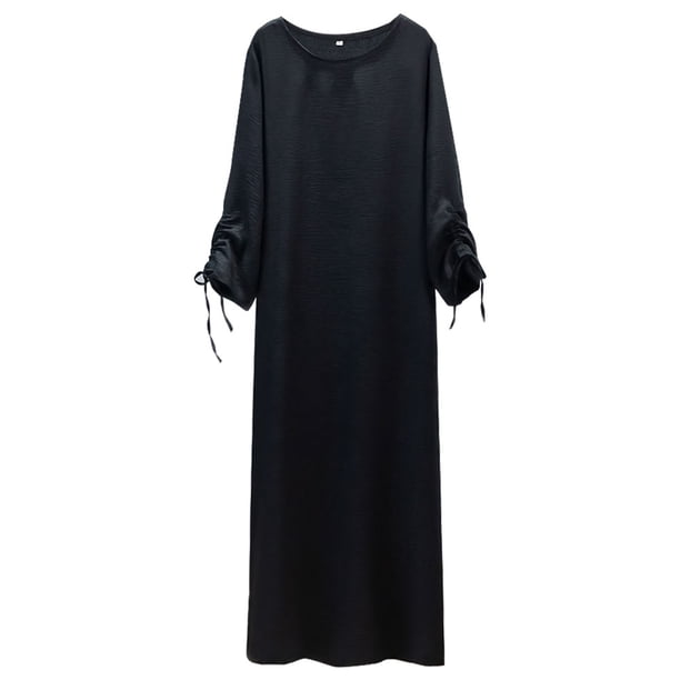 Mujeres Vestidos Maxi Casuales Sueltos La Manga Encaje Transpirable (M)