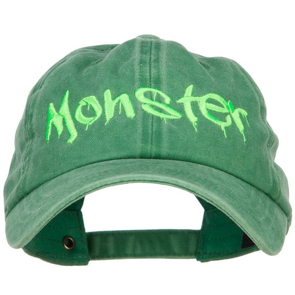 Halloween Monster Embroidered Unstructured Cap - Kelly OSFM