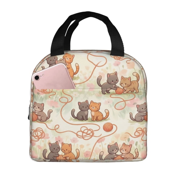 Cat Lunch Bag For Women Men Cute Cats Reusable Insulated Lunch Box Large Capacity Lunch Tote Bag For Work, Picnic Or Travel